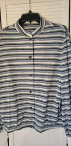 VINTAGE 1970'S Kay Windsor SZ3 STRIPPED BUTTON FRONT SHIRT